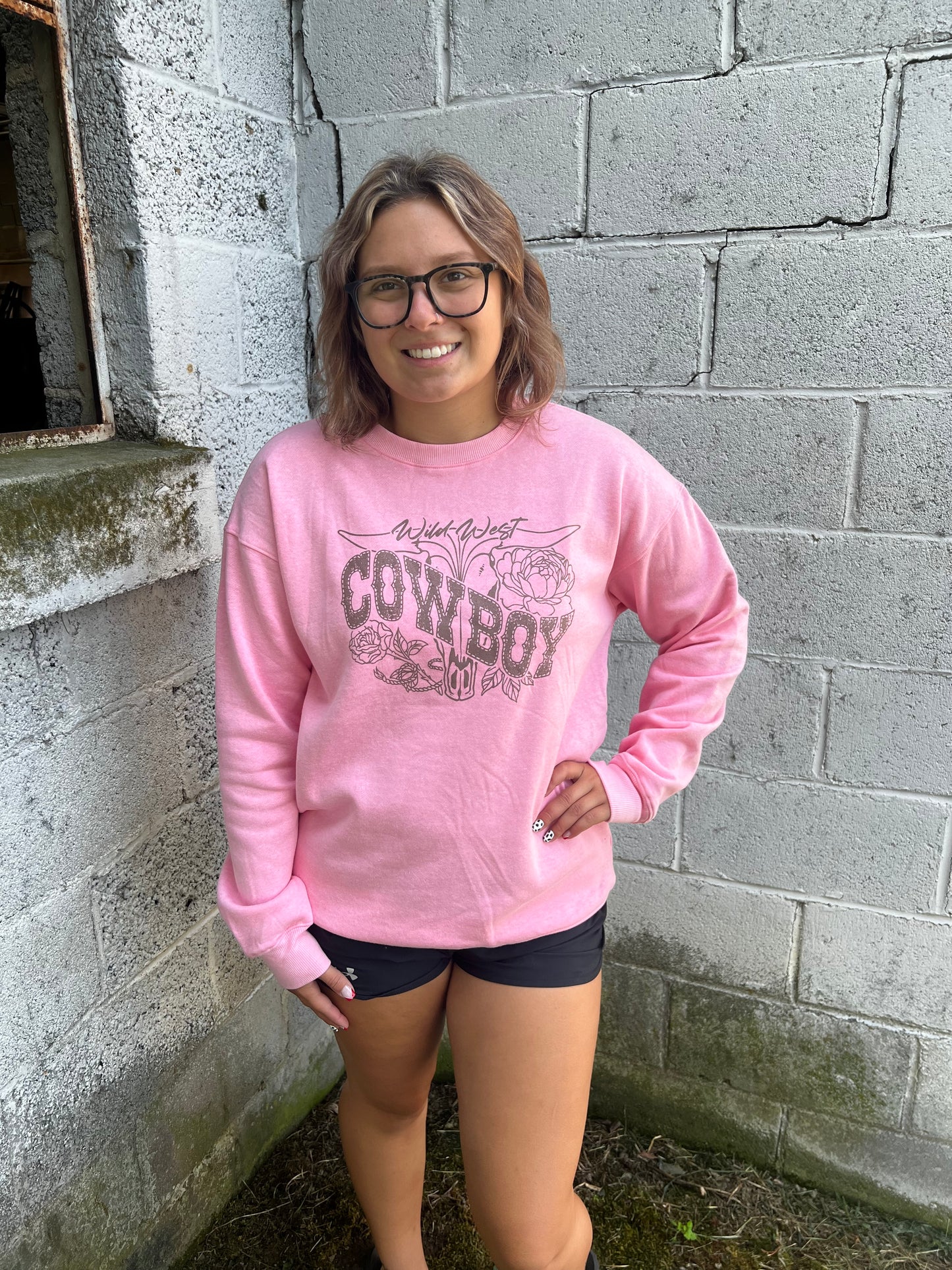 wild west cowboy graphic crewneck