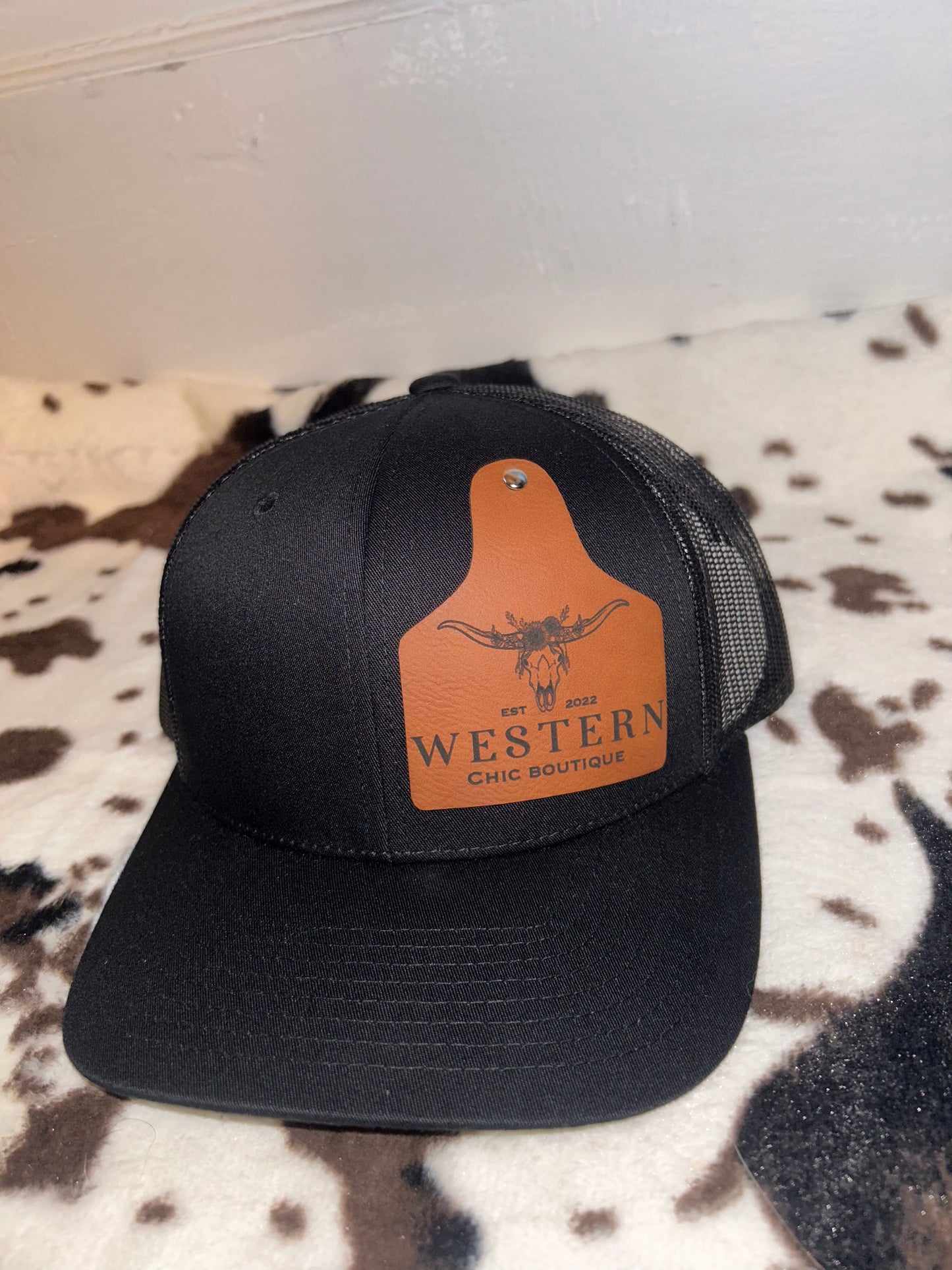 WCB cow tag hats
