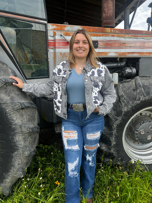cow jean jacket