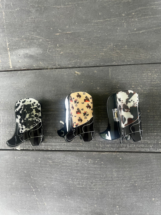 cowboy boot hair clip