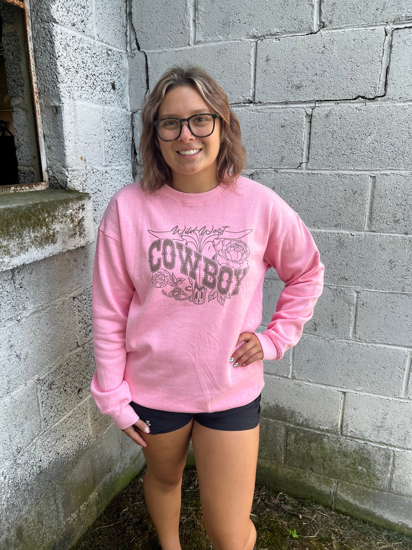 wild west cowboy graphic crewneck