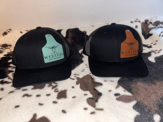 WCB cow tag hats
