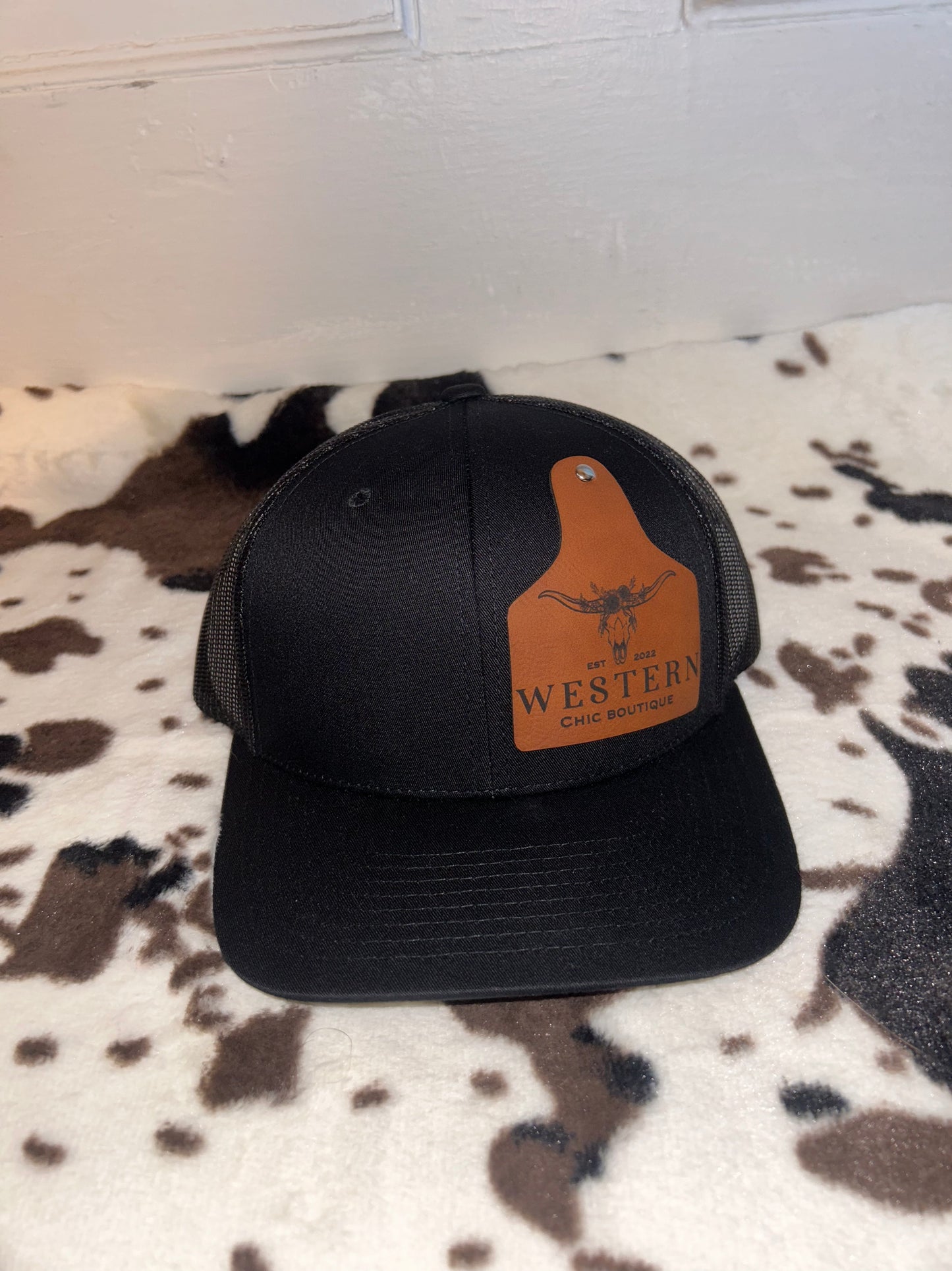 WCB cow tag hats