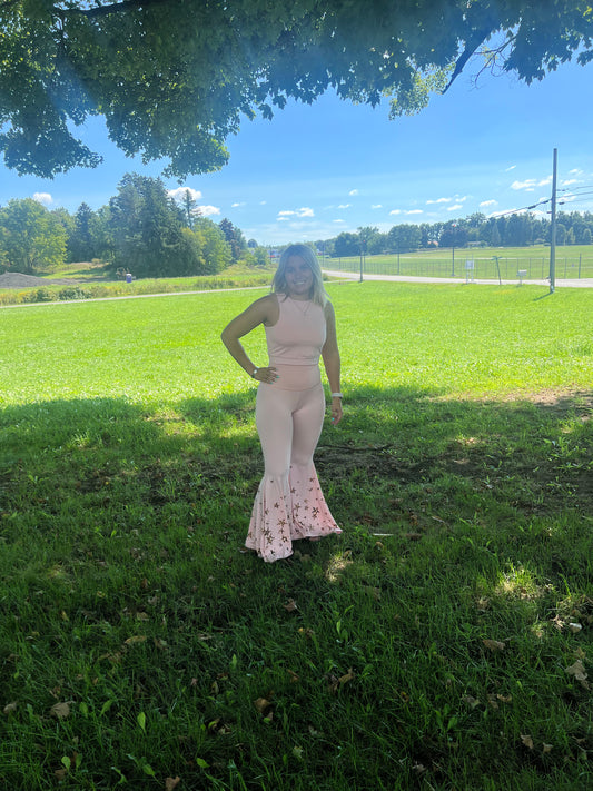 Pink leopard star yoga set