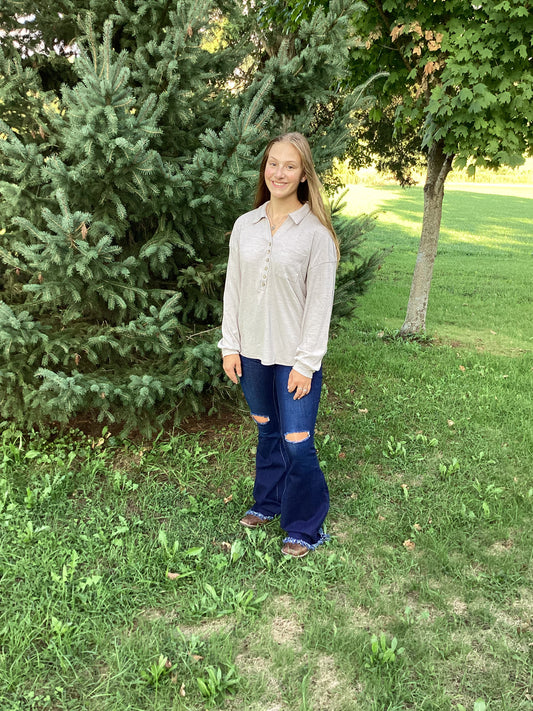 Grey button long sleeve