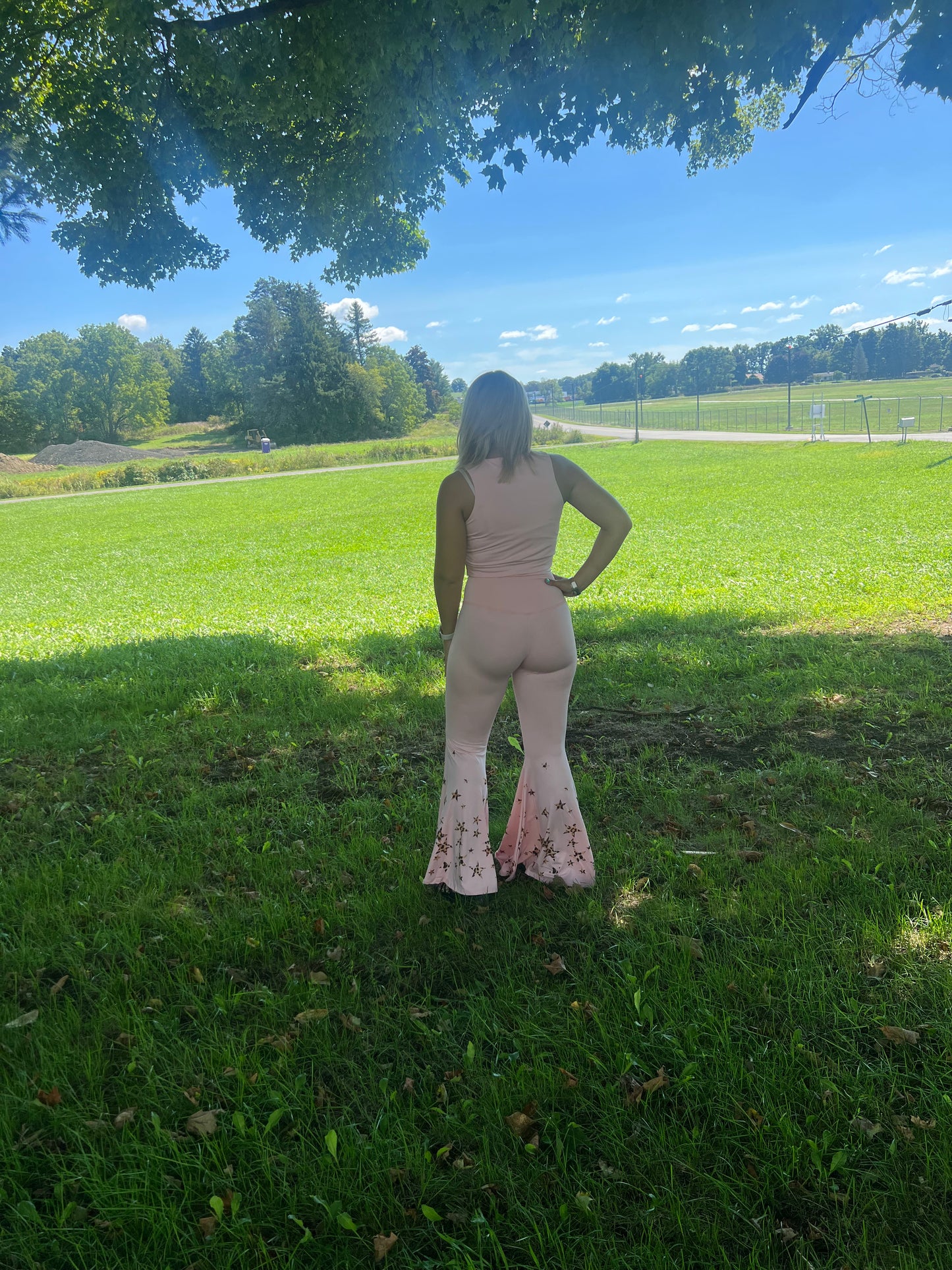 Pink leopard star yoga set