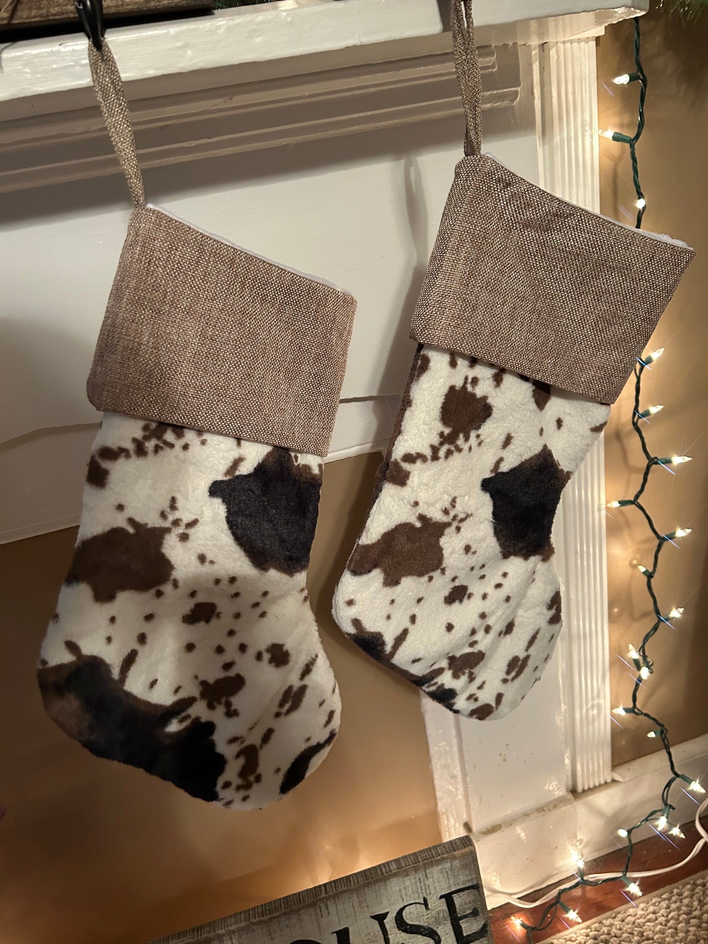 cowprint christmas stockings