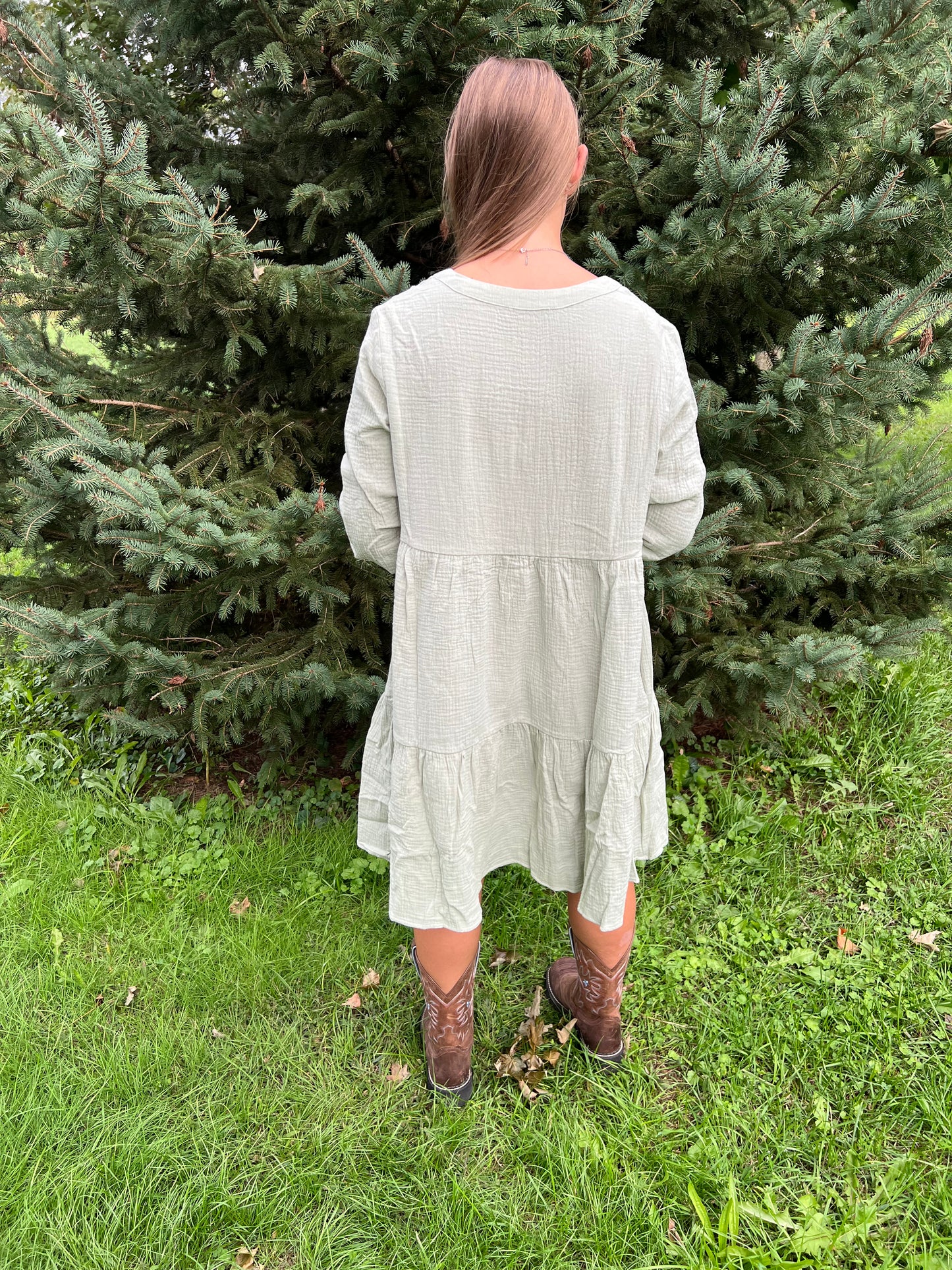 Ruffle sage dress