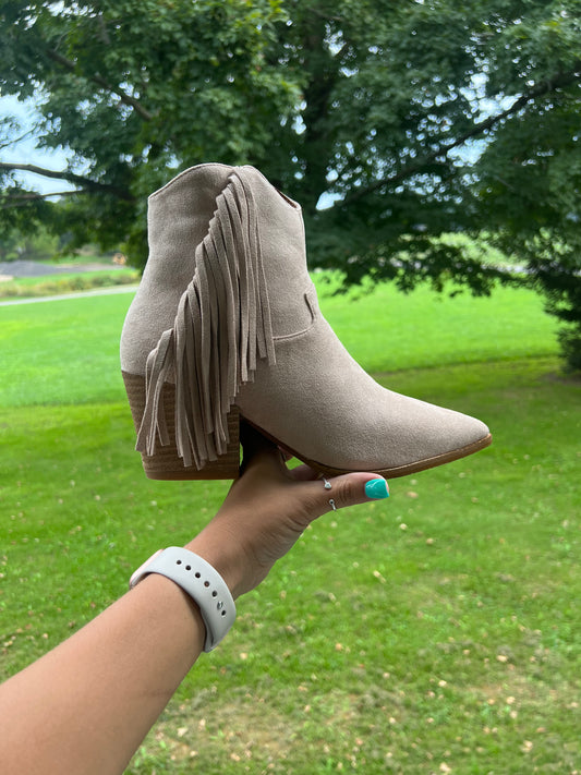 fringe booties