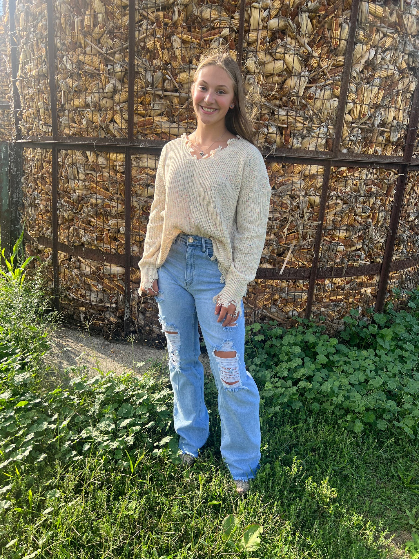 Ripped mama jeans