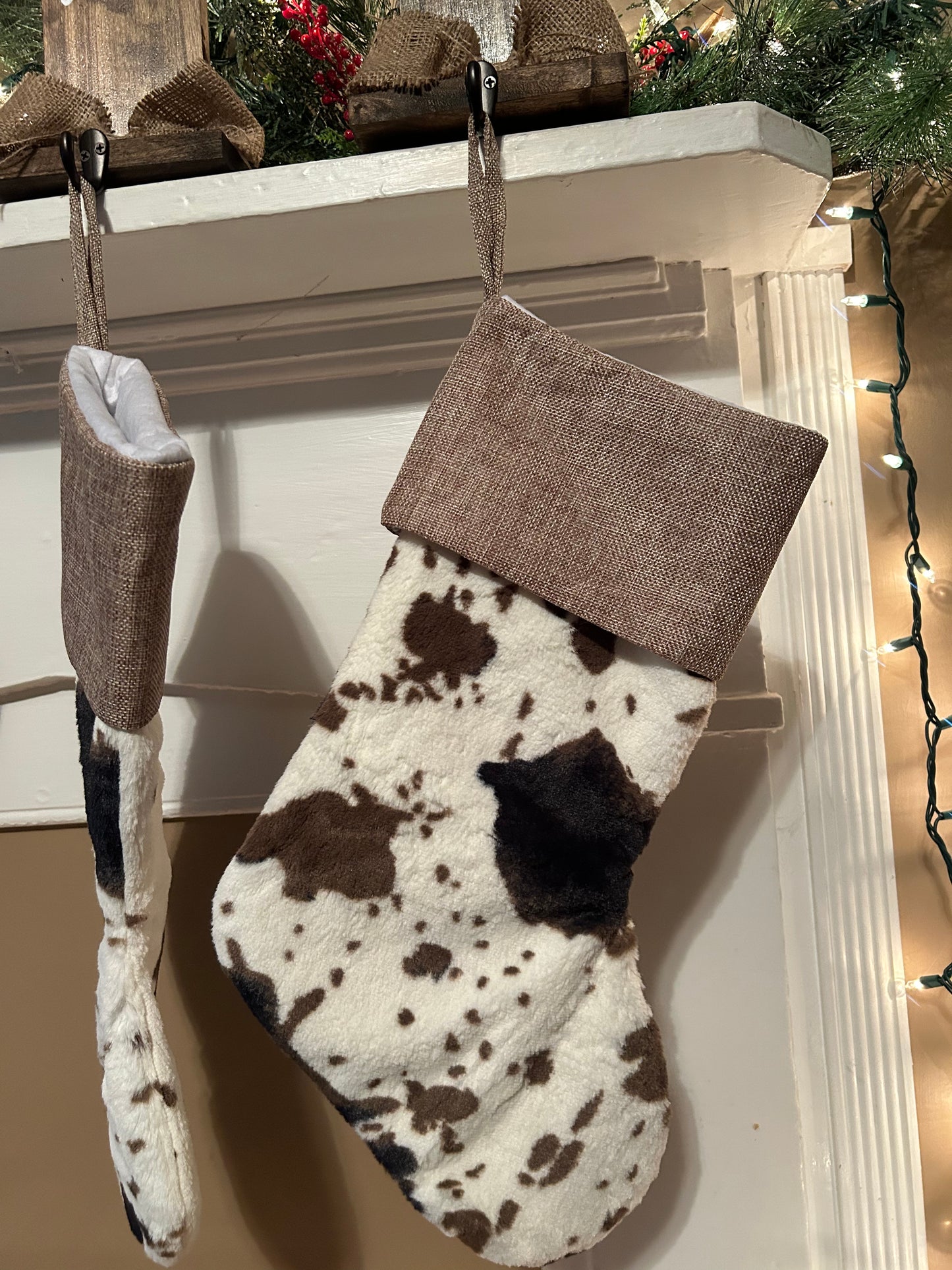 cowprint christmas stockings