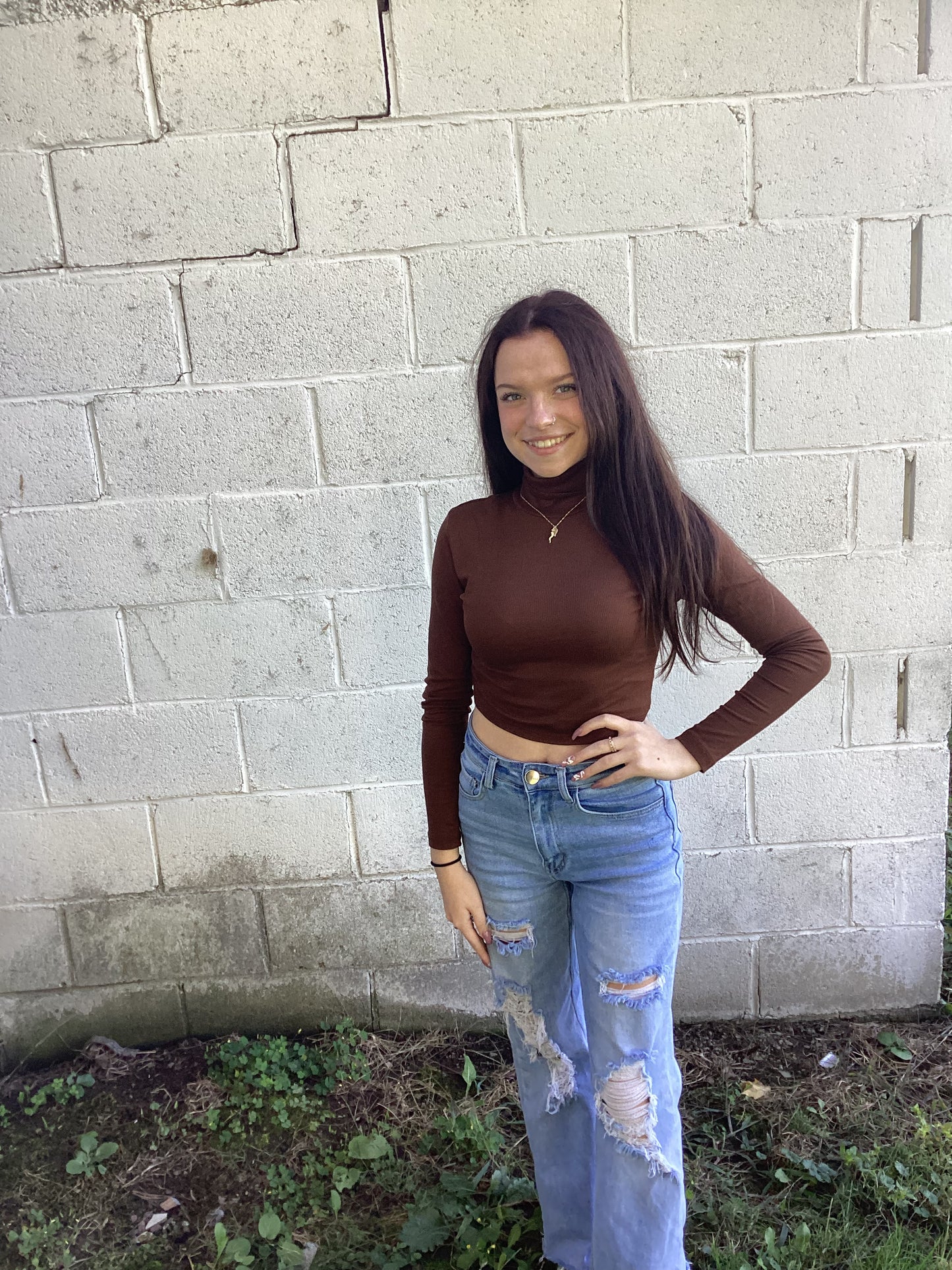 cropped turtle neck