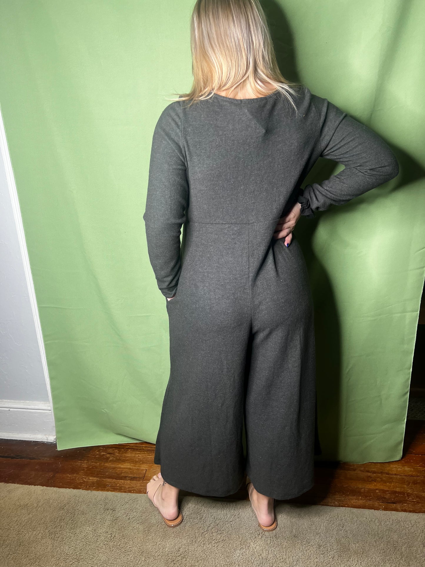 gray jumpsuit