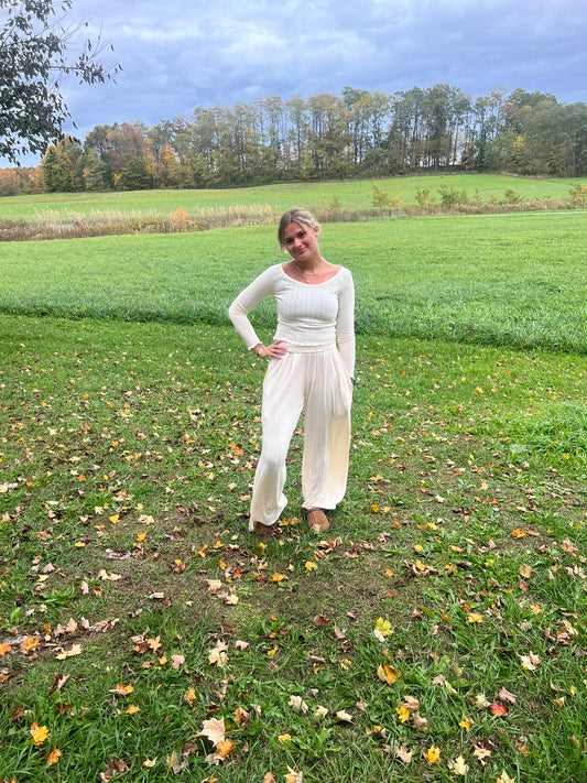 Two piece cropped lounge set