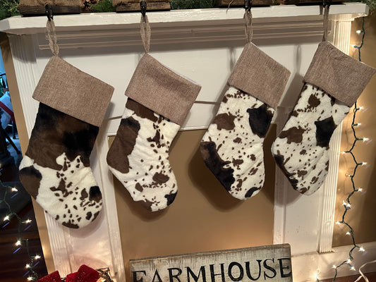cowprint christmas stockings