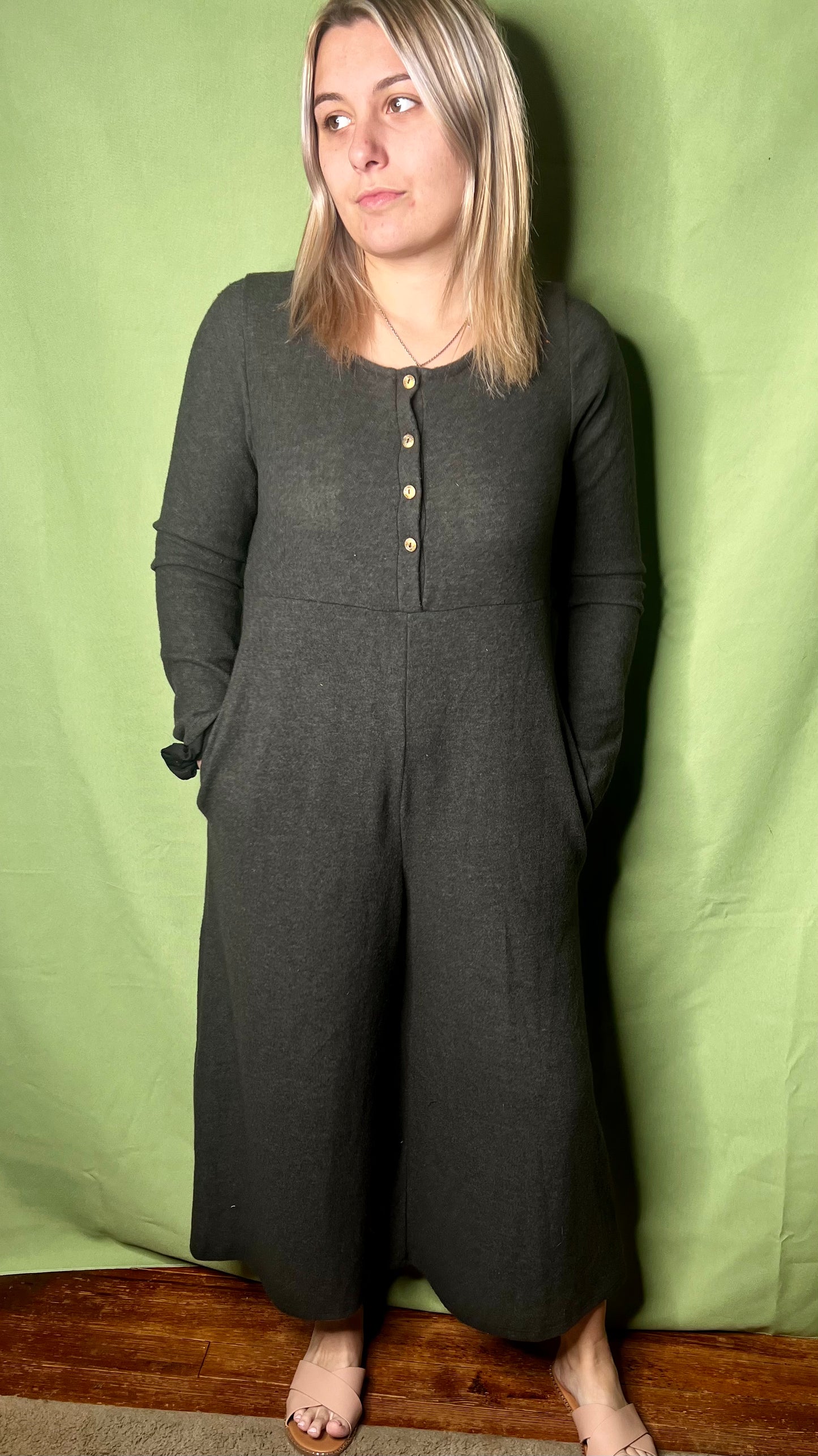gray jumpsuit