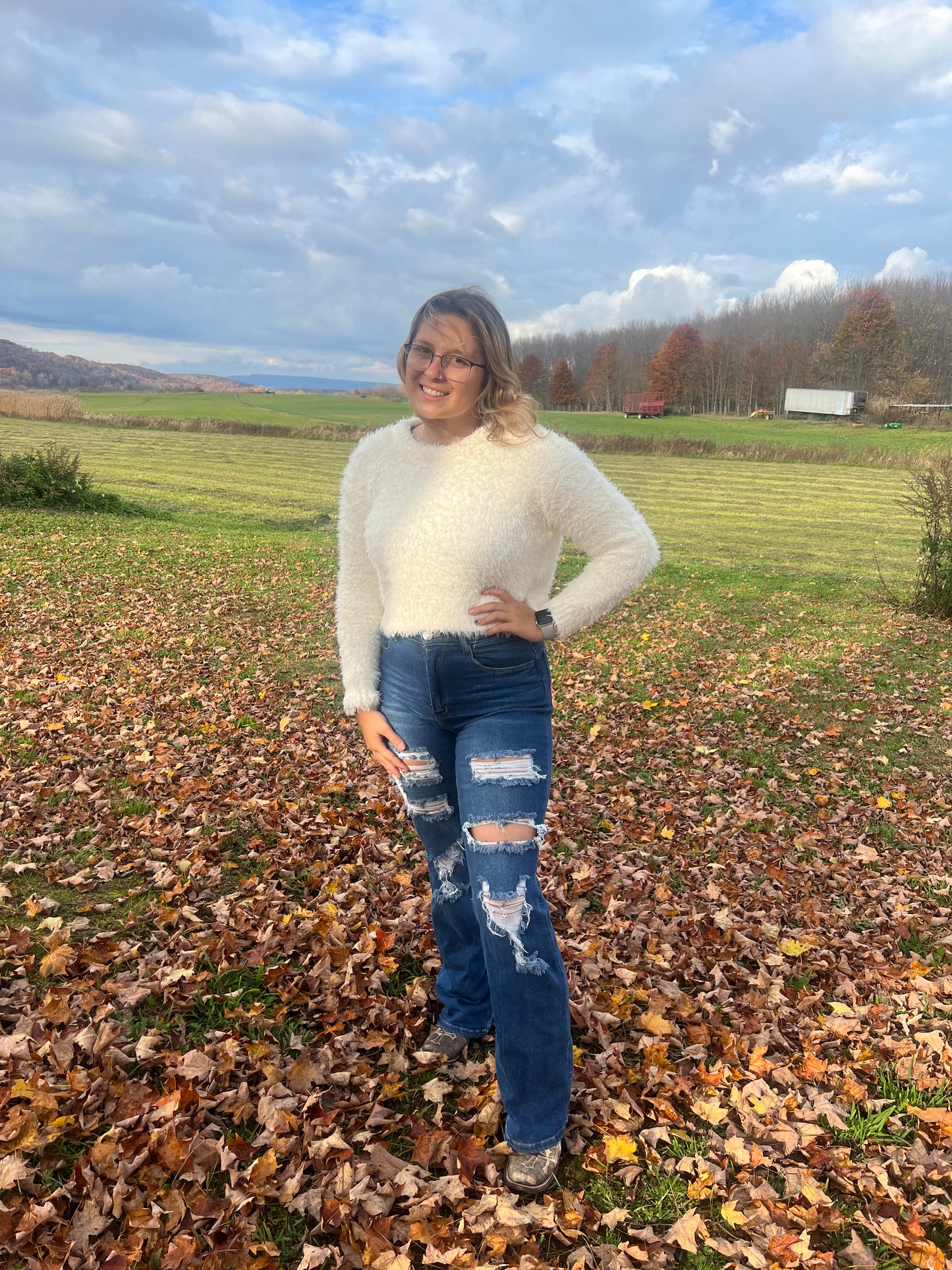 Ivory fur sweater