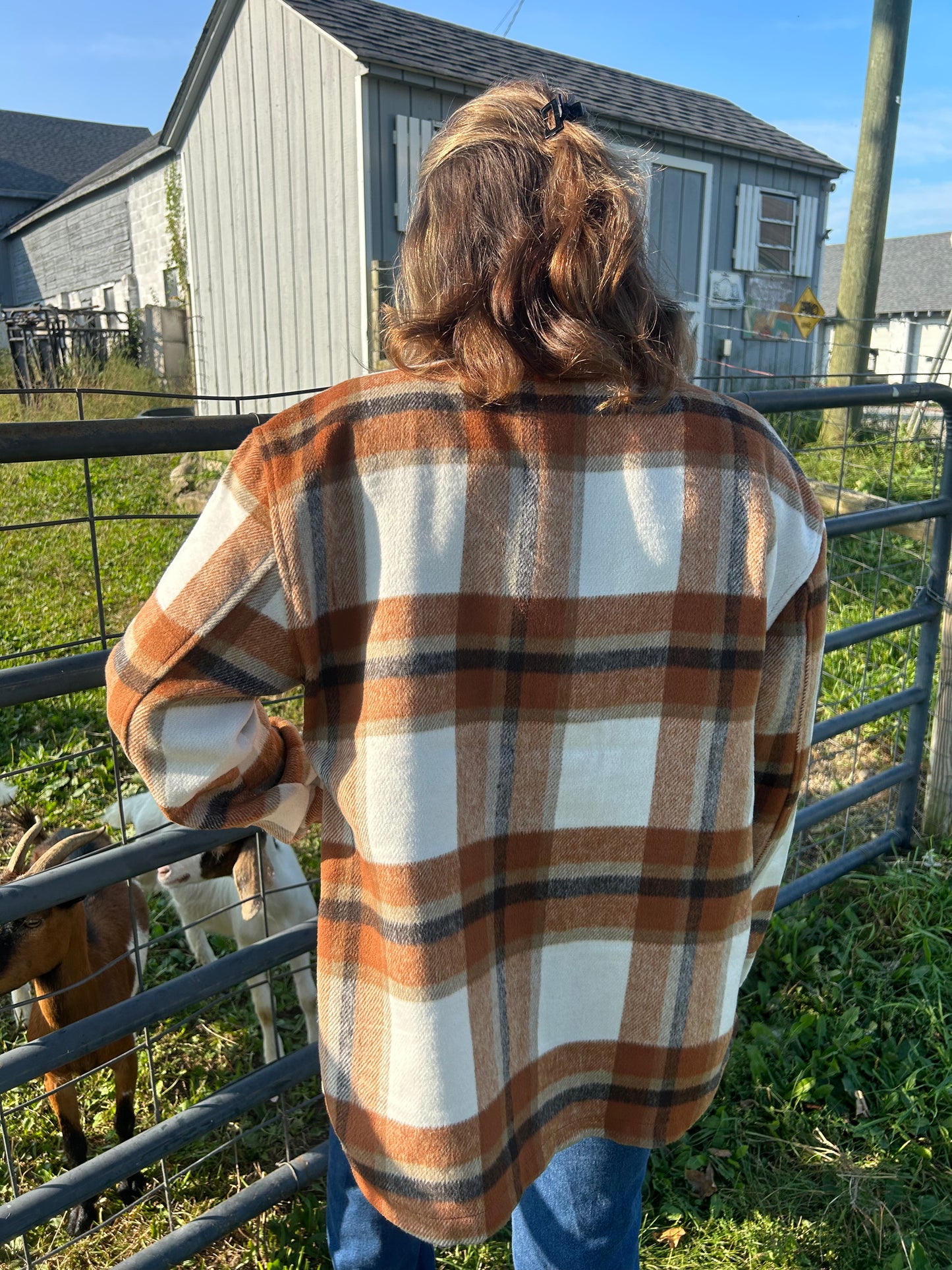 see ya cowboy plaid shacket