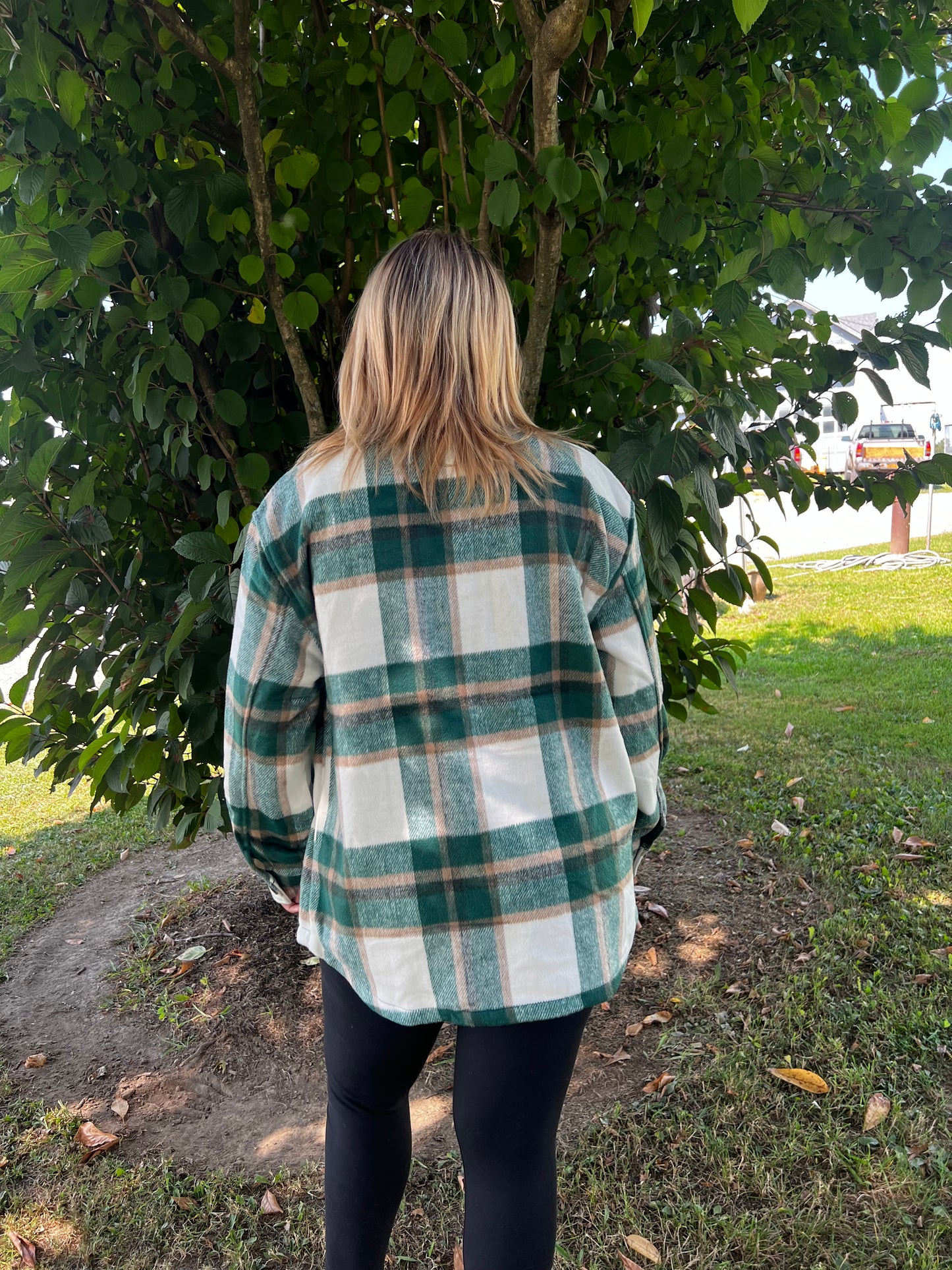 see ya cowboy plaid shacket