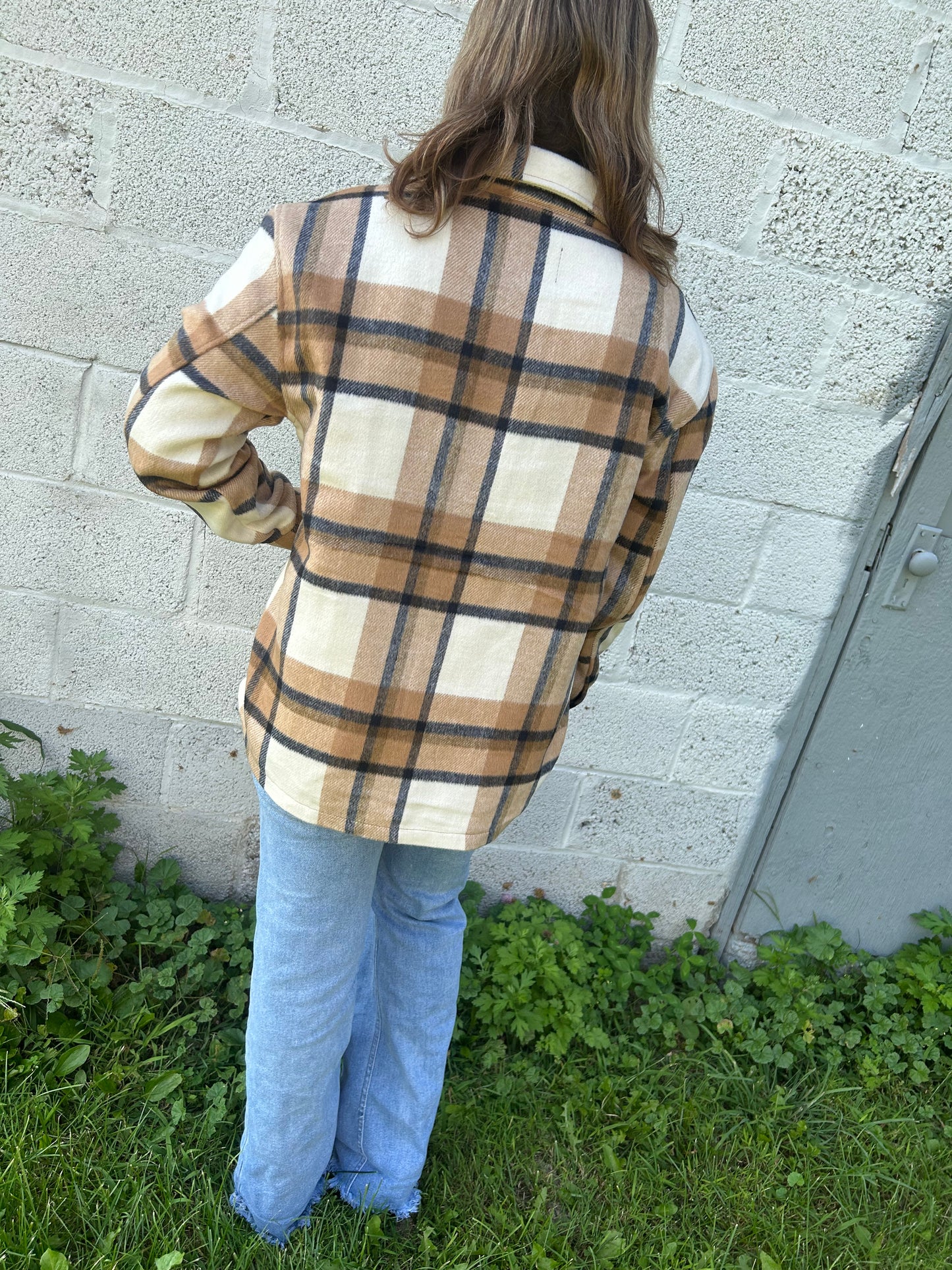 see ya cowboy plaid shacket