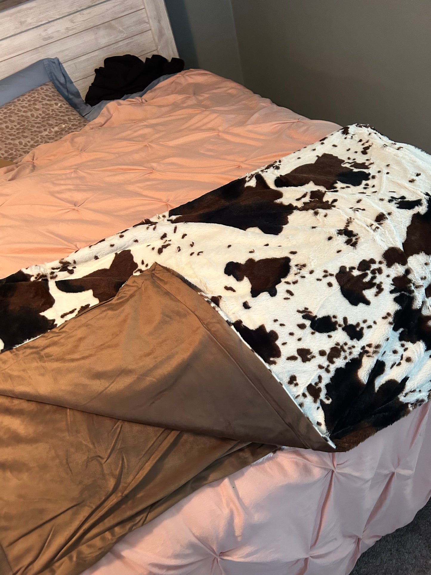 Cow print best sale sherpa blanket