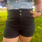 black denim vintage high waist shorts