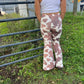 Mocha cow print bell bottoms