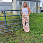 Mocha cow print bell bottoms